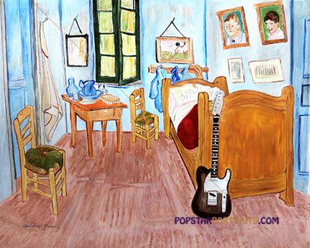 Van Gogh's Bedroom With Fender Strat Guitar